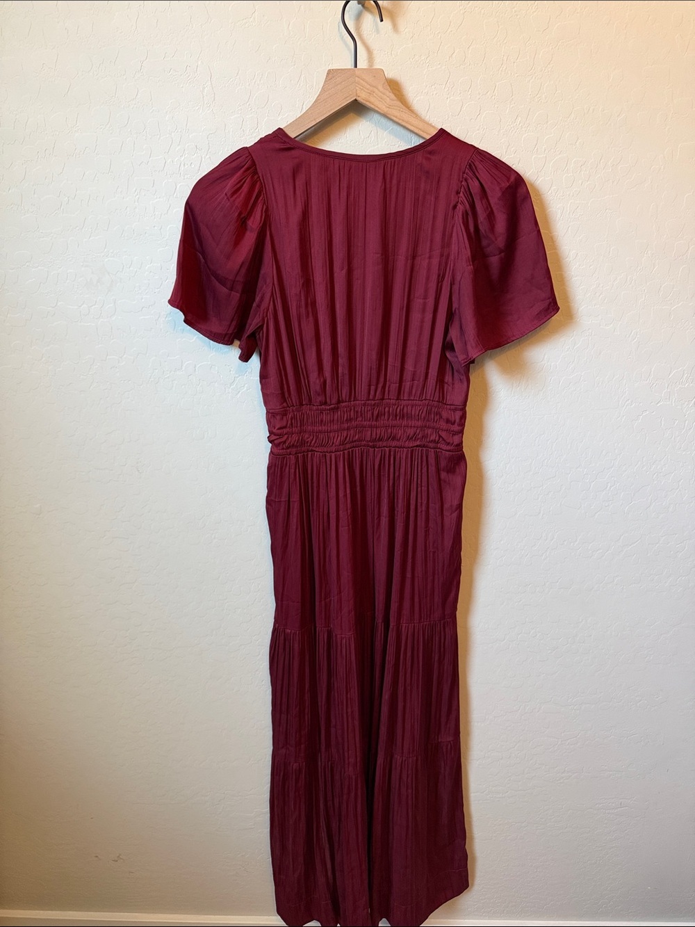 Anthropologie The Somerset Satin Maxi Dress in Wine Size XS - Picture 7 of 7